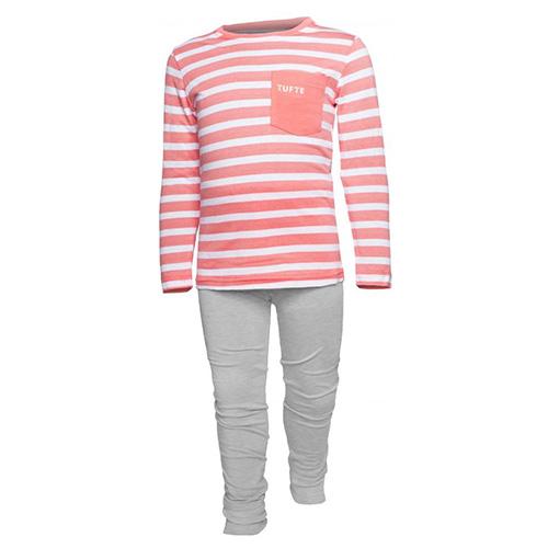 Tufte Sugar Coral Stripes children's pajamas - Color: Pink, Size: 98-104