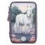 Pencil case with accessories and light effect Miss Melody, white horse