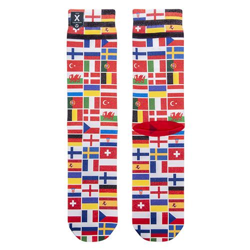 Men's socks XPOOOS Euro 2020 Flags - Color: Red, Size: 39/42