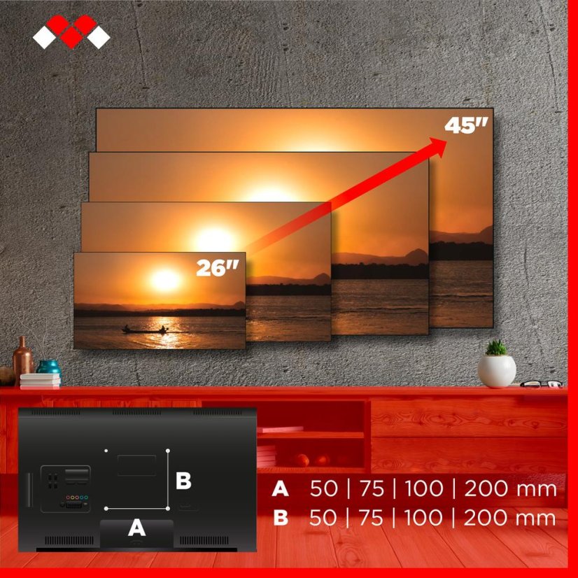 TV-Halterung (Wand/Trockenbau) Meliconi Slimstyle Plus 200 SDR 480989 schwarz