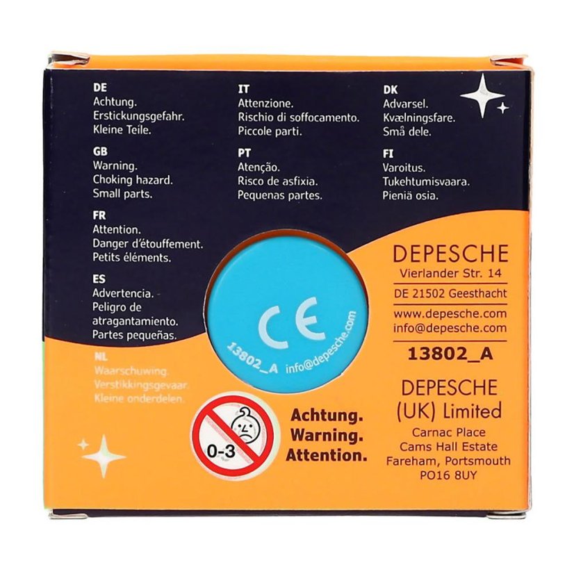 Adventure World twist-top eraser, orange and blue