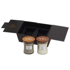 Dárkový set svíček WoodWick 2x střední, Fireside & Linen