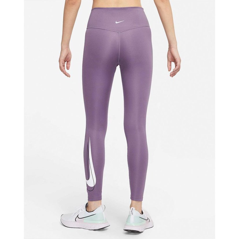 Běžecké legíny Nike Dri-FIT Swoosh - Farbe: Violett, Größe: M