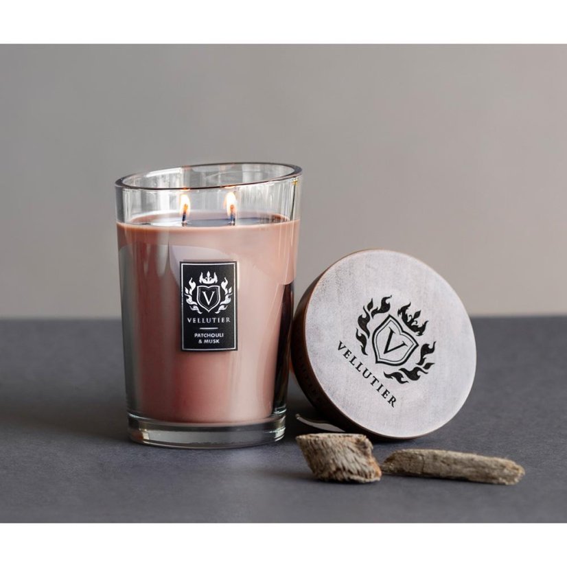 Große Kerze Vellutier, Patchouli & Musk
