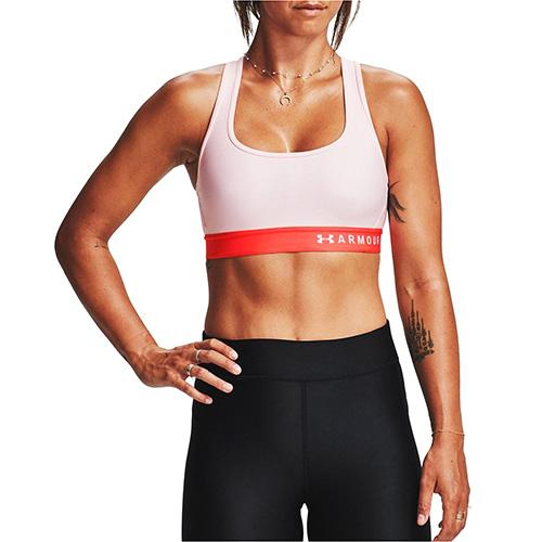 Dámská podprsenka Under Armour Mid Crossback Bra Pink - Barva: Růžová, Velikost: L