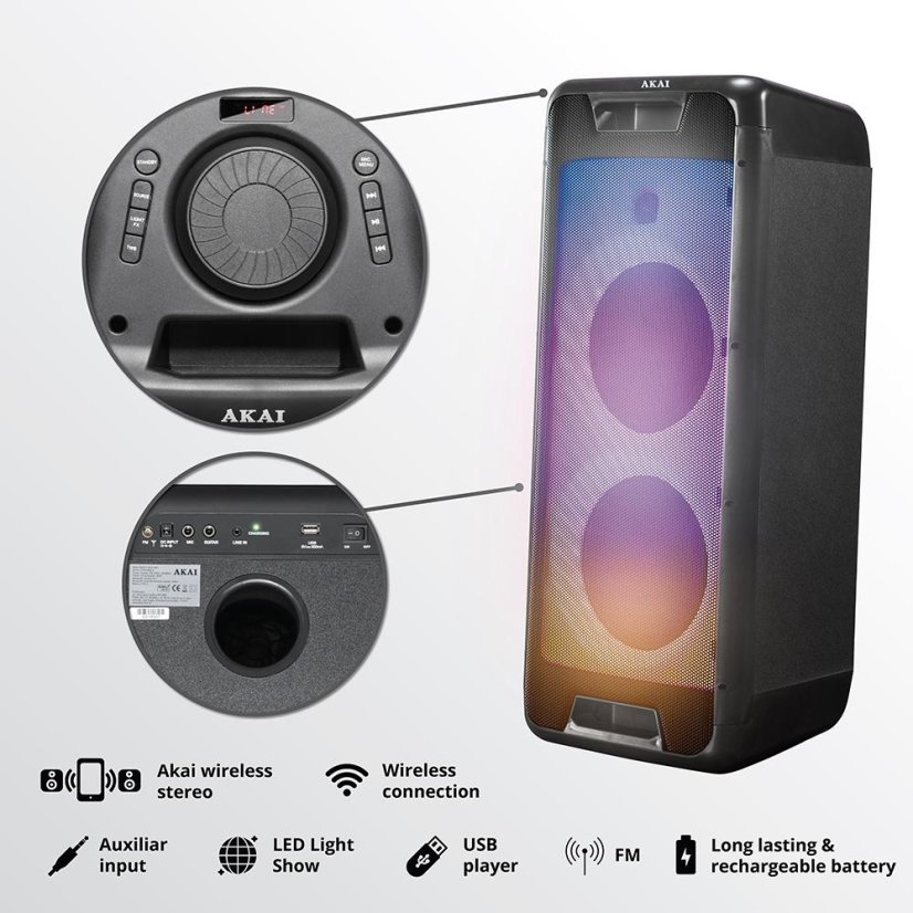 AKAI Party box 800 black speaker