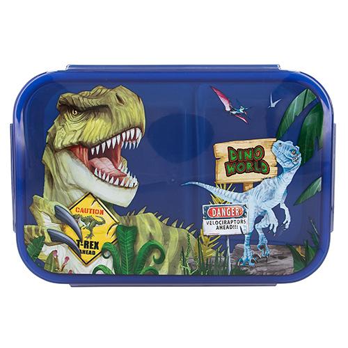 Dino World Snackbox, zwei Fächer, Danger