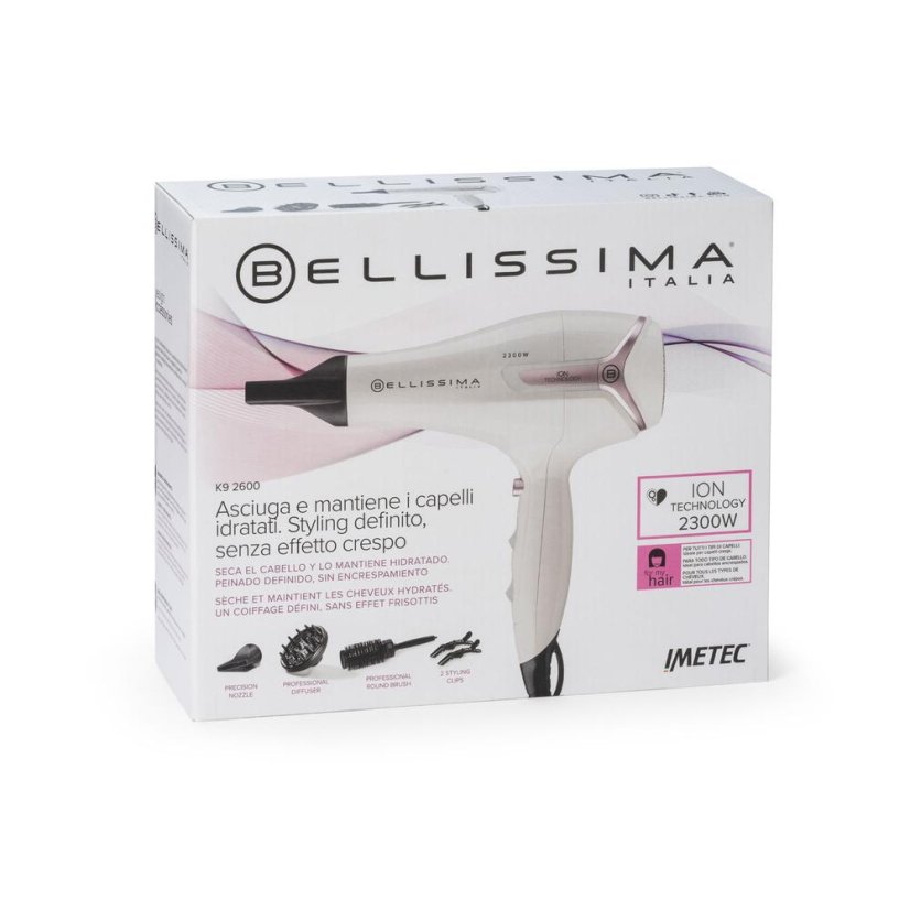 Hair dryer with styling kit Bellissima 11994 K9 2600 white-pink