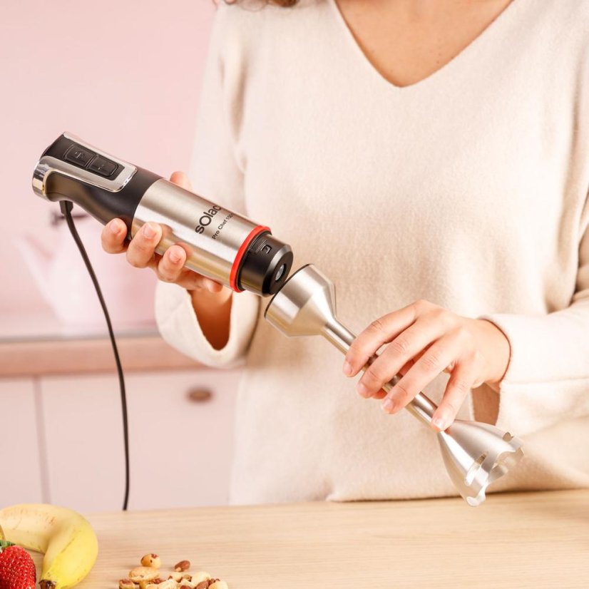Solac Pro Chef 1501 hand blender with accessories, BA5618 stainless steel