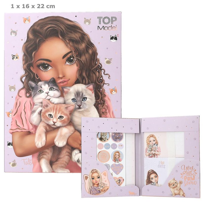 Zestaw listowy z naklejkami Top Model Cat Love, Talita
