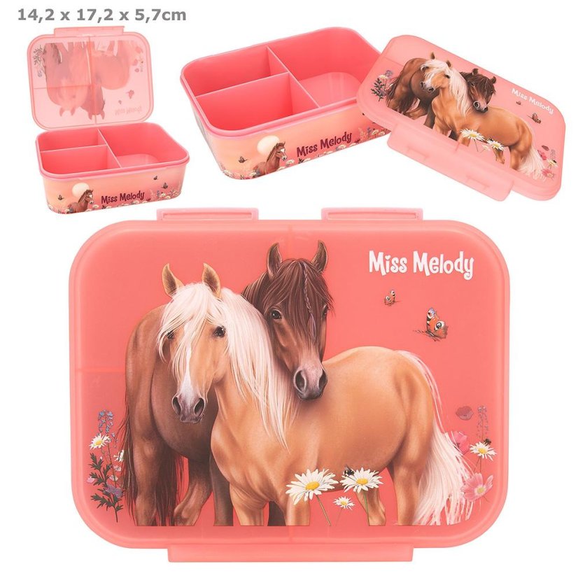 Miss Melody Snackbox, zwei Pferde auf einer Wiese, Ziegelsteine