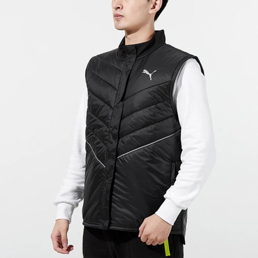 Men's Puma Run Elevated Padded Running Vest - Color: Black, Size: S