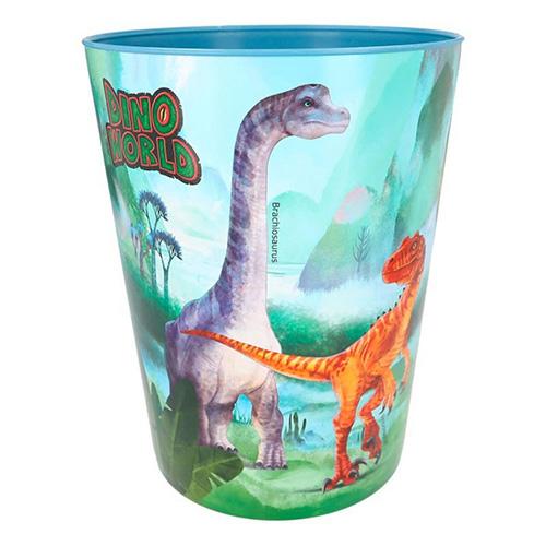 Dino World metal trash can, blue