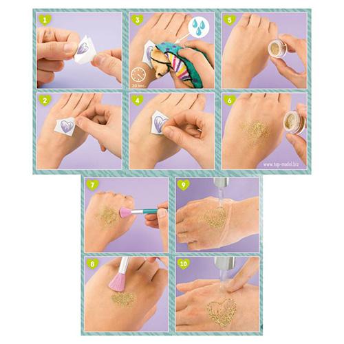 Top model Jill & Tiger Glitter Tattoo Set