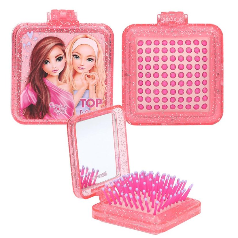 Folding hairbrush with mirror Top Model Beauty & Me