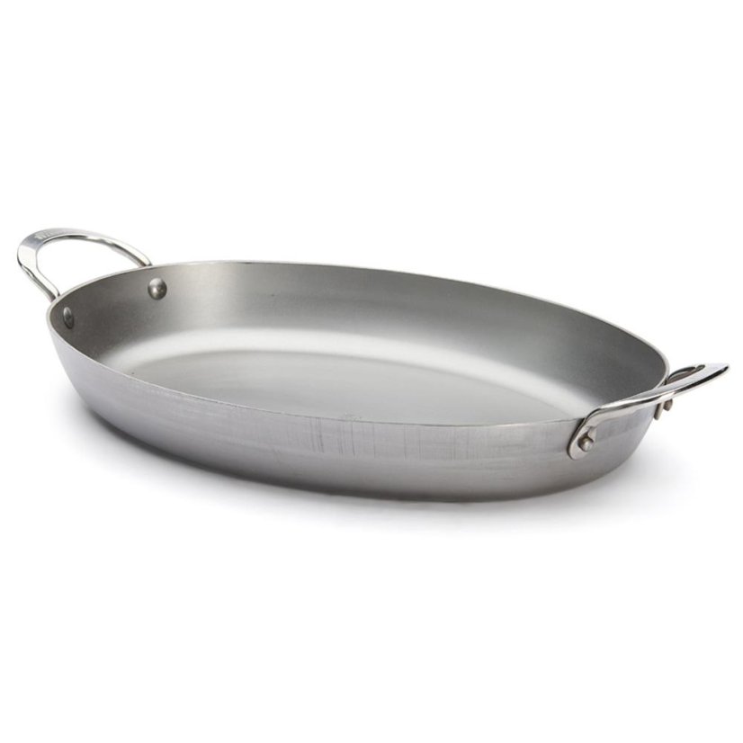 De Buyer MINERAL B 5651.36 oval steel pan, 36 cm