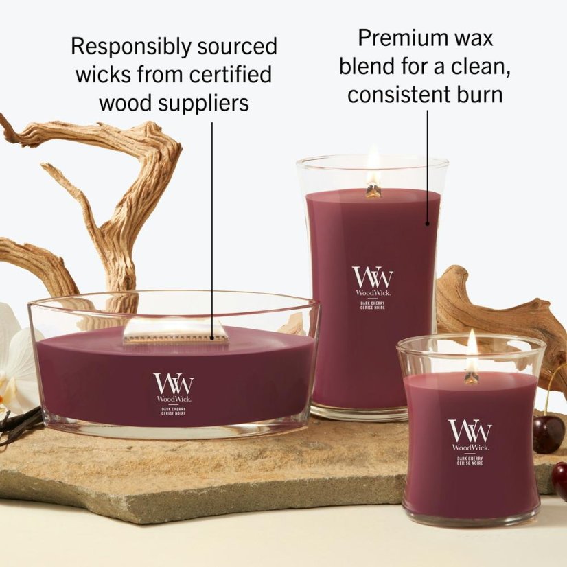 WoodWick Boat Candle, Dark Cherry