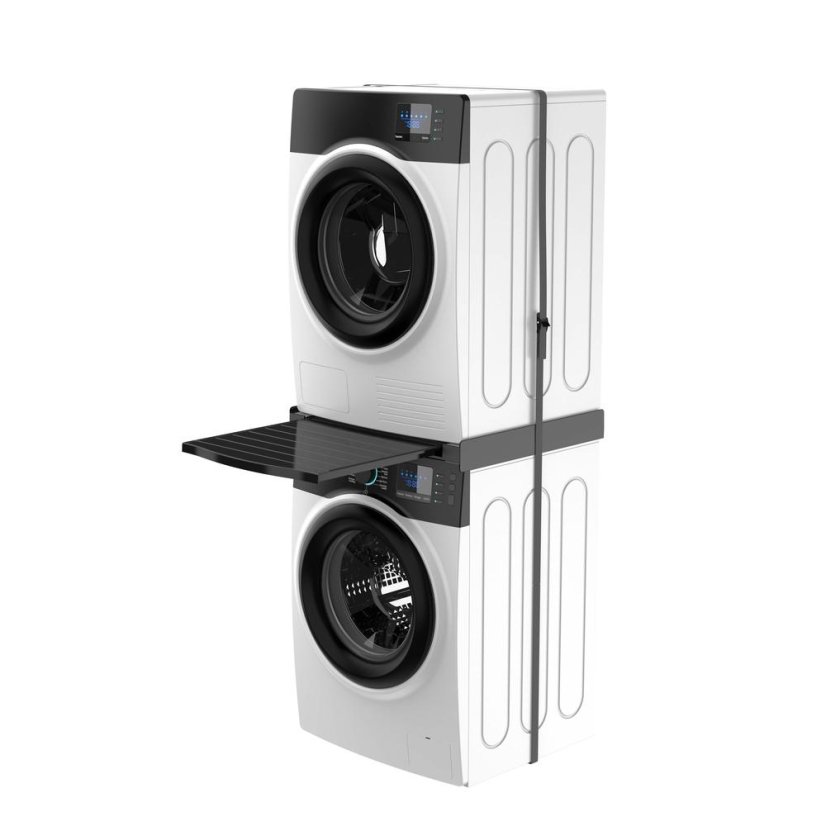 Zwischenstück für Waschmaschine und Wäschetrockner Meliconi 656136 Torre Black, schwarz