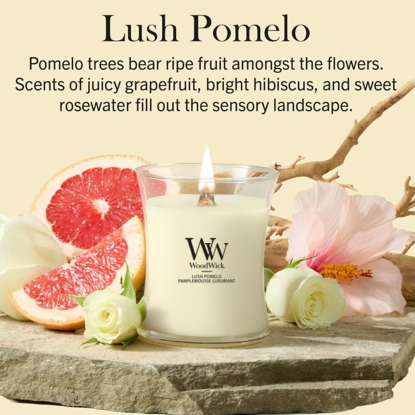 WoodWick Medium Candle, Lush Pomelo