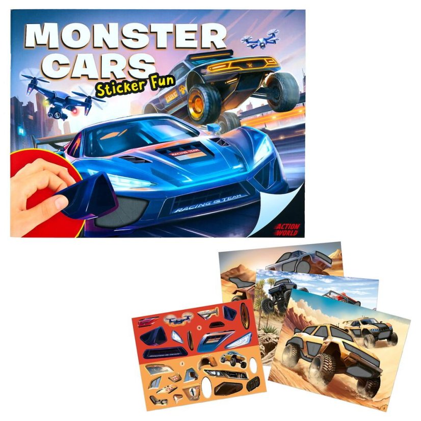 Samolepkový sešit Action World Monster Cars