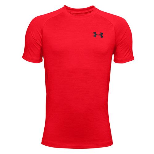 Under Armour Tech 2.0 SS chlapčenské tričko - Farba: Červená, Veľkosť: 149–160