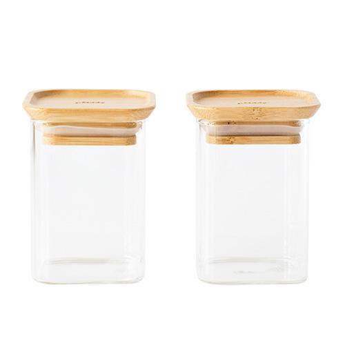 Set mit 2 Glasbehältern Pebbly PKV-047, 240 ml