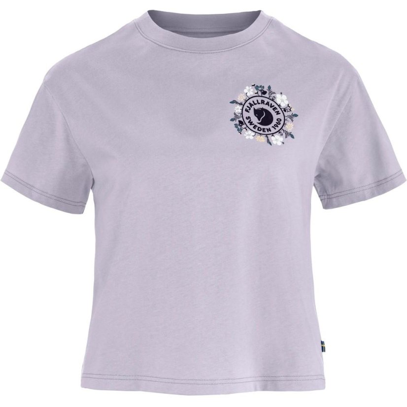 Dámské tričko Fjällräven Fjällblomster Logo T-shirt W - Farba: Svetlo modrá, Veľkosť: M