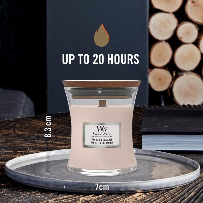 WoodWick Small Candle, Vanilla & Sea Salt