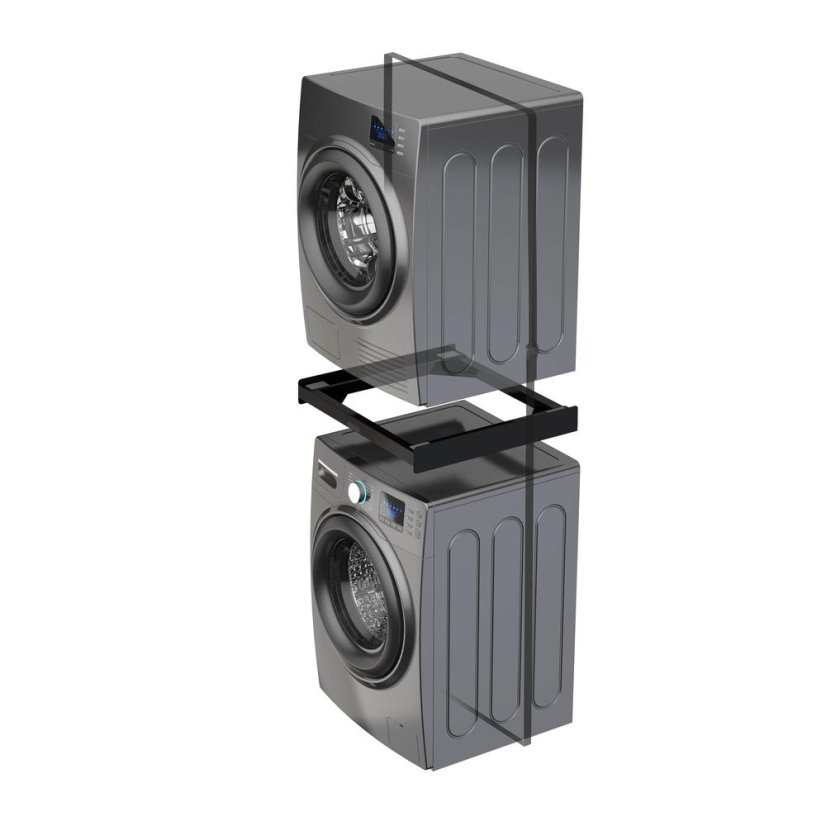 Meliconi 656138 Torre Noir Black Washer-Dryer Combo