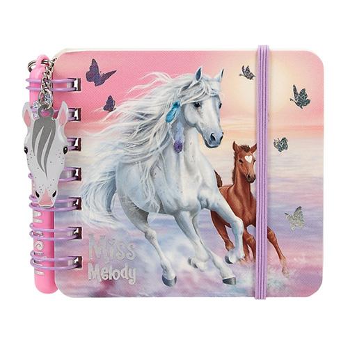 Miss Melody notebook, two horses, sunset