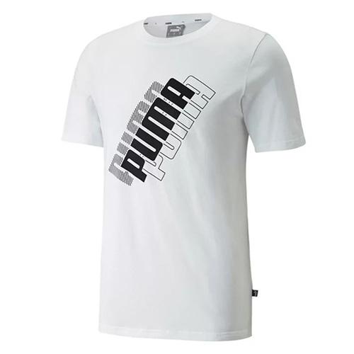 Men's Puma Power Logo T-shirt - Color: White, Size: L