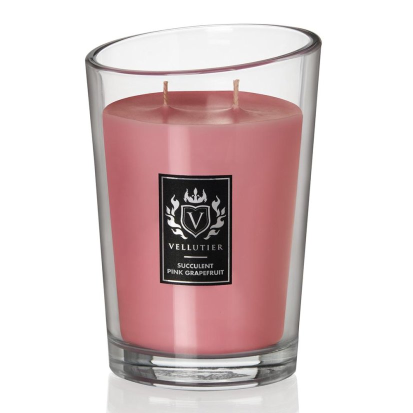 Świeca Vellutier duża, Succulent Pink Grapefruit