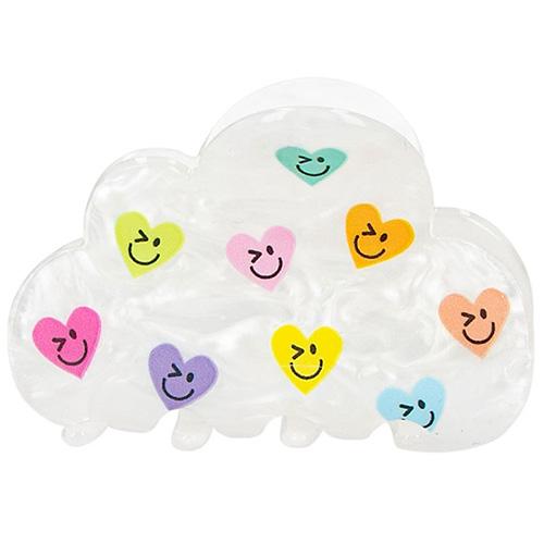 Top Model hair clip with hearts, pearl white