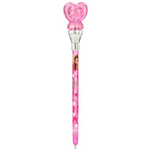 Kugelschreiber mit LED-Herz Top Model Bestie Love, dunkelrosa