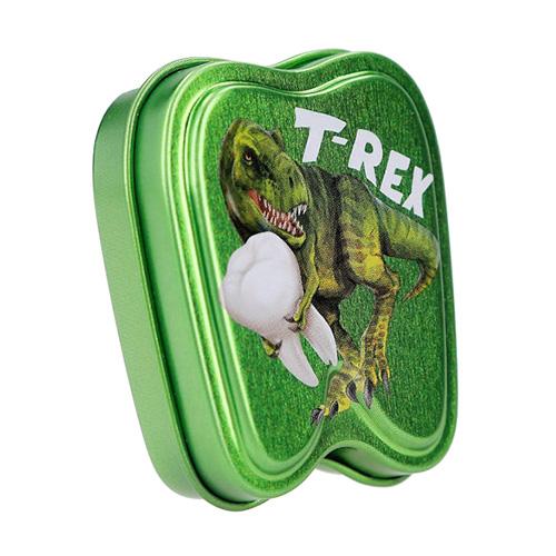 Blechdose für Milchzähne Dino World grün T-Rex