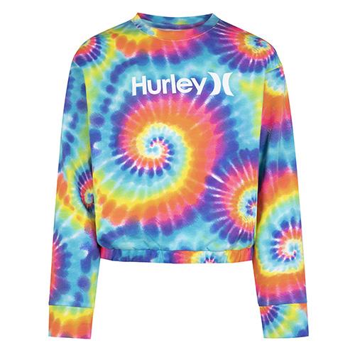 Hurley Tie Dye Crewneck Mädchen-Sweatshirt - Farbe: Blau, Größe: S