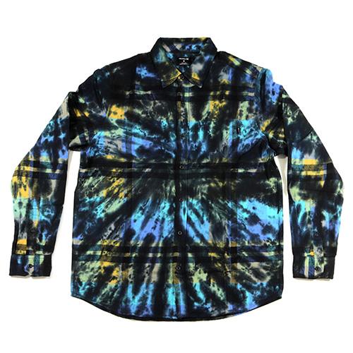 Pánska košeľa Hurley Portland Tie Dye - Farba: Modrá, Veľkosť: M