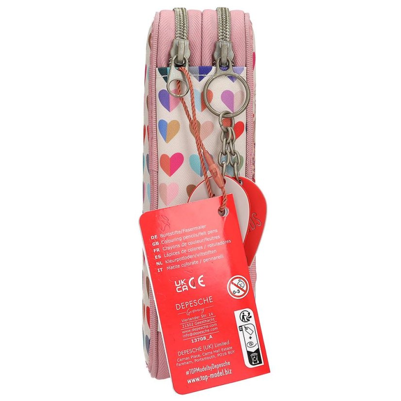 Two-tier pencil case with Top Model Heart to Heart Candy & Lexy accessories