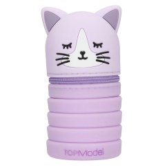 Silikon-Stifteetui Top Model – lila Kätzchen Blooming Kitty
