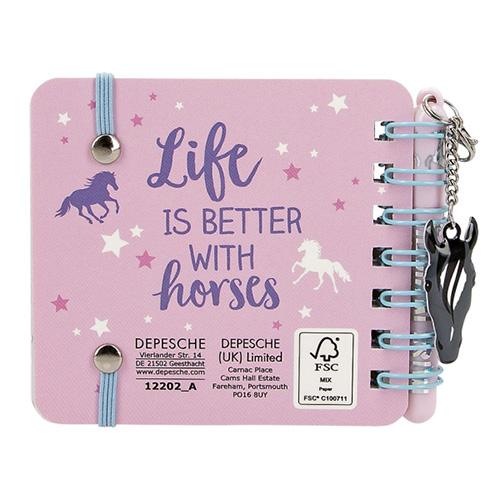 Miss Melody notebook, large white horse
