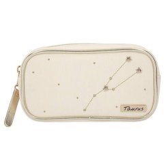 Top Model Taurus Sign beige cosmetic bag