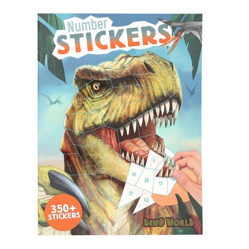 Creative notebook with Dino World Number Stickers