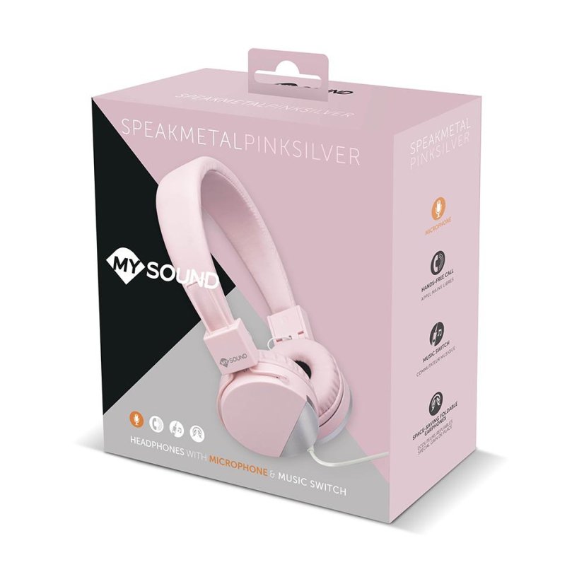 Kopfhörer Meliconi My sound Speak Metal 497457 rosa-silber