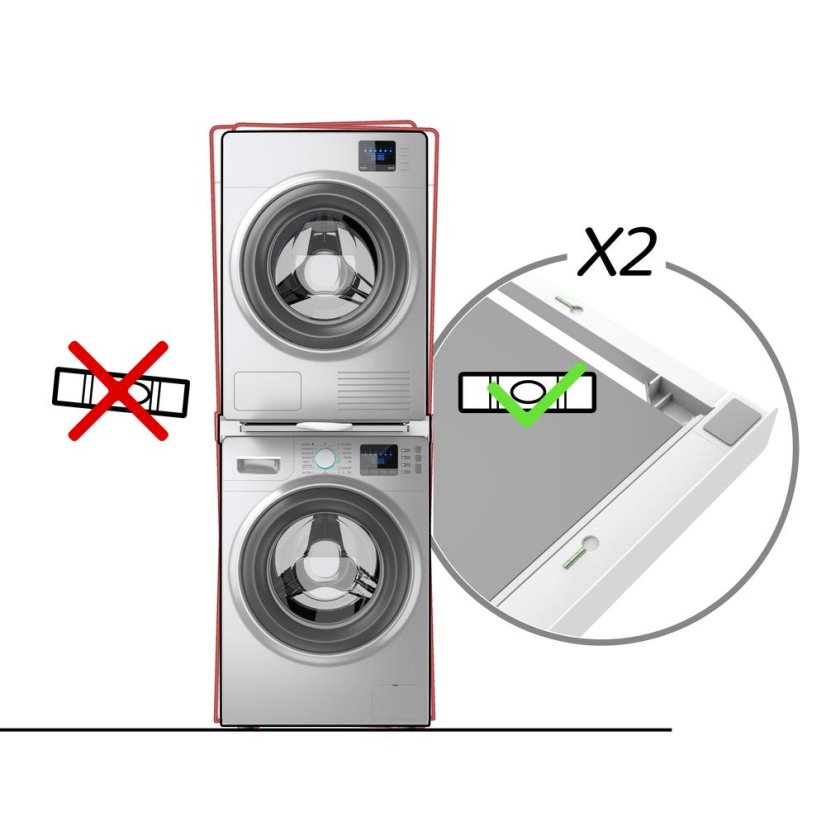 Meliconi 656129 Torre Green+ White Washer/Dryer Combo