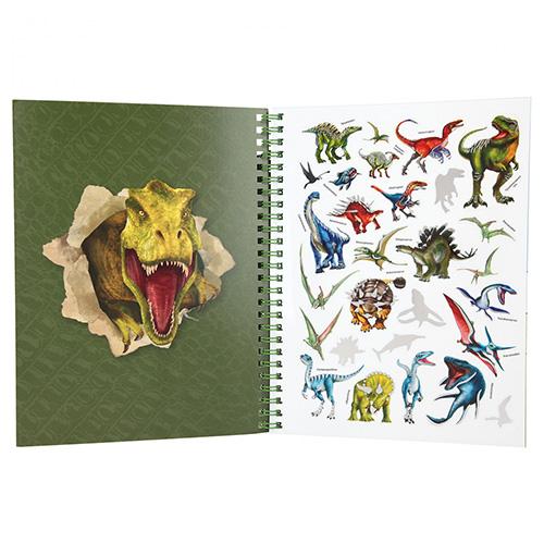 Coloring book with crayons Dino World Carnotaurus