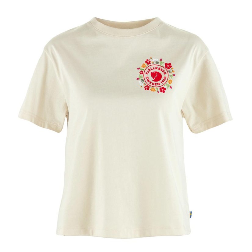 Dámské tričko Fjällräven Fjällblomster Logo T-shirt W - Farba: Svetlo modrá, Veľkosť: M