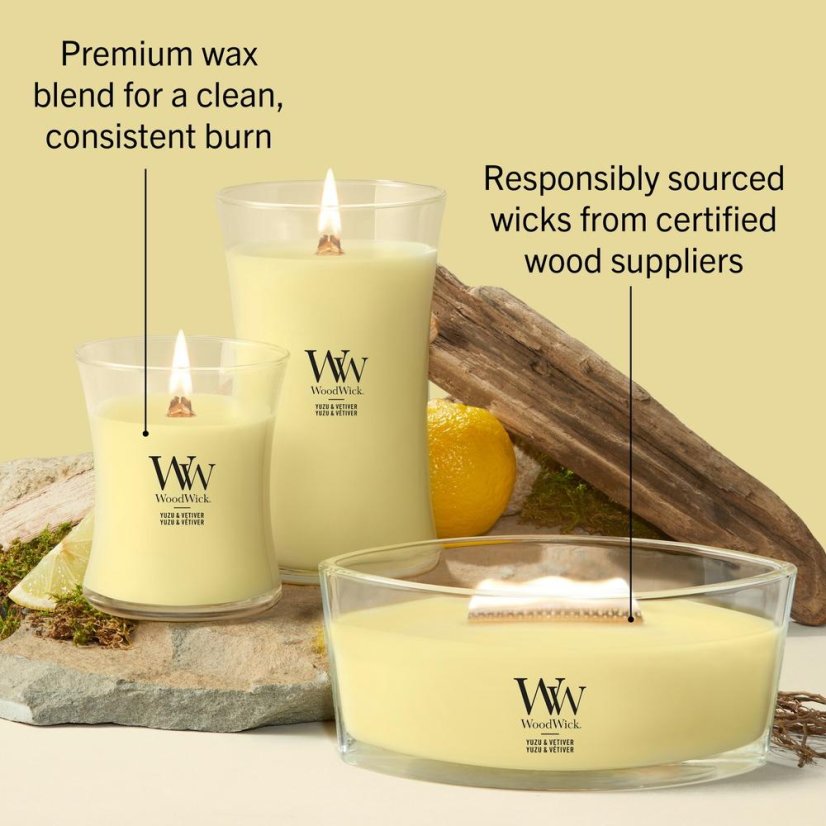 WoodWick Small Candle, Yuzu & Vetiver