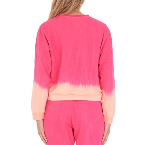 Damen-Sweatshirt Hurley Tie Dye Cropped Crew - Farbe: Rosa, Größe: L