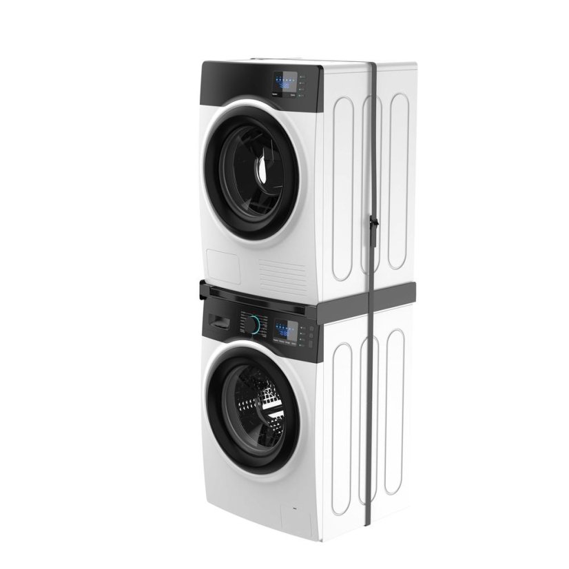 Zwischenstück für Waschmaschine und Wäschetrockner Meliconi 656136 Torre Black, schwarz