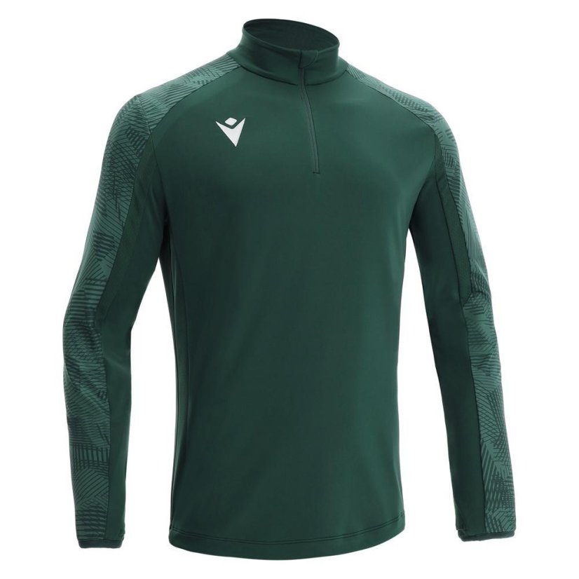 Tričko Macron Naryn 1/4 ZIP - Farba: Fľašová zelená, Veľkosť: M